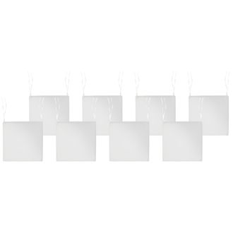 Beliani Conjunto De 8 Cojines De Asiento Para Sillas De Jard&iacute;n De Tela De Poli&eacute;ster Resistente A Los Rayos Uv Blanco Crema Sassari