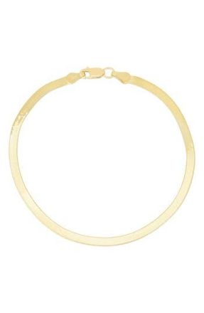 Karat Rush 14K Gold Plated Sterling Silver 2.7mm Herringbone Chain Anklet in Yellow at Nordstrom Rack, Size 10