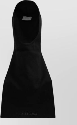 Balenciaga wool knitted logo-print hood