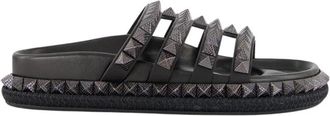 Christian Louboutin Pyra Hallulila Mule - Dames - Sandalen - Zwart - 35 EU - Leer - Schoenen