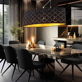 ETC Shop Lampada a sospensione Lampada a sospensione a led Lampada a sospensione Lampada a sospensione Lampada da soggiorno, plafoniera in metallo color oro