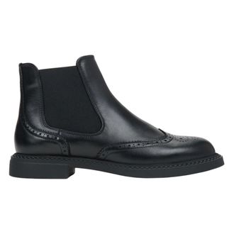 Estro & Luminara Chelsea Boots, female, Black, Size: 10 US Low-Cut Chelsea Boots for Women in Italian Black Leather Estro Er00118123