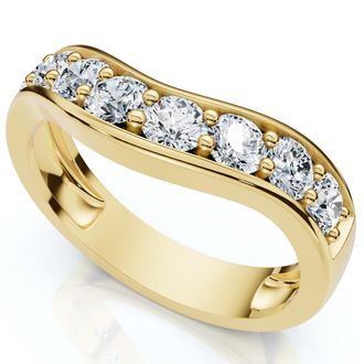 Pompeii3 5/8Ct Diamond Curved Wedding Anniversary Band 14k Gold Lab Grown
