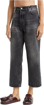 Haikure Zwarte Betty Boyfriend Jeans met hoge taille - Dames - Cropped Jeans - Zwart - W27 - Katoen - Jeans