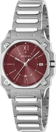 Gucci G-Flat Quartz Purple Dial Mens Watch YA166509