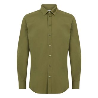 Moschino Shirt met geborduurd logo - Heren - Casual Overhemden - Groen - XL - Katoen - Overhemden