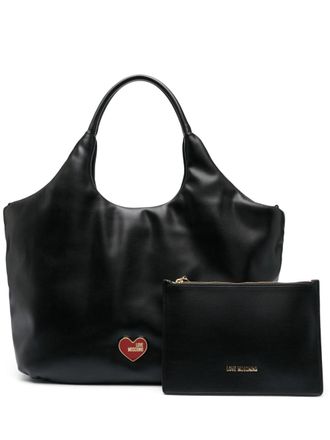 Love Moschino logo-paque tote bag - women - Polyurethane - OS - Black