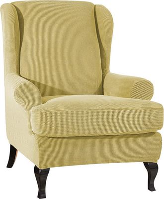 OEM Funda El&aacute;stica Para Sof&aacute;, De Tejido El&aacute;stico, Para Sillones Orejeros, Fabricada En Poli&eacute;ster Y Elastano (beige)