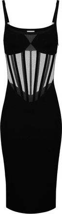 Elisabetta Franchi Gebreide bustierjurk - Dames - Jurken - Zwart - Maat: XL Zijde