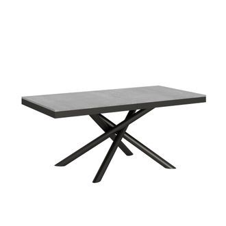 Itamoby Mesa extensible 90x180/440 cm efecto madera gris cemento, hierro