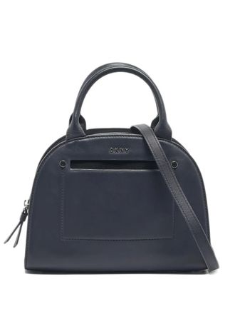 DKNY leather logo-detail tote bag - women - Calf Leather - One Size - Blue