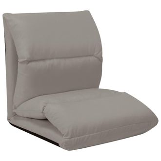 vidaXL Vidaxl - Tumbona De Suelo Plegable Microfibra Gris Claro