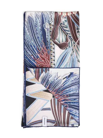 Ferragamo Silk Jacquard Floral & Butterfly Scarf - Multicolor