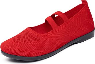 Generic Womens Slip on Loafer Size 5.5, Mesh Breathable Ballet Flat Walking Sneakers, Knit Round Toe Tennis Workout Sneakers Comfortable Lightweight Casual Sh