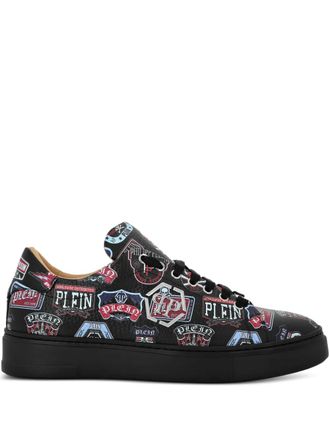 Philipp Plein Carson Patches low-top sneakers - men - Rubber/Calf Leather/Calf Leather - 39 - Black