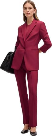 HUGO BOSS Damesblazer met reverskraag (Donkerrood)