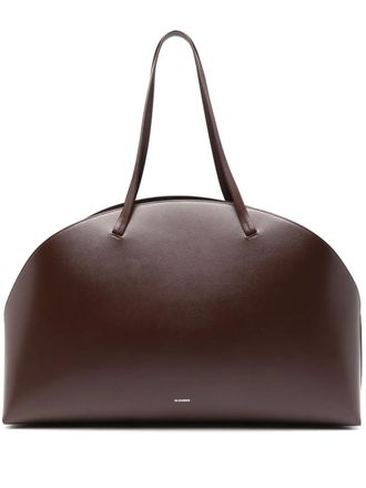 Jil Sander large Curve shoulder bag - women - Lambskin/Bovine Leather - One Size - Brown