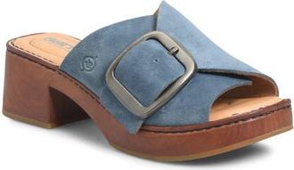 B&oslash;rn Bangle Platform Slide Sandal in Dark Blue Suede at Nordstrom, Size 10