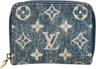 Louis Vuitton Pre-owned Denim Portemonnee - Dames - Vintage Accessoires - Blauw - ONE Size - Denim - Vintage