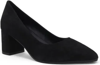 Aquatalia Kari Weatherproof Pointed Toe Pump in Black Suede at Nordstrom, Size 10.5