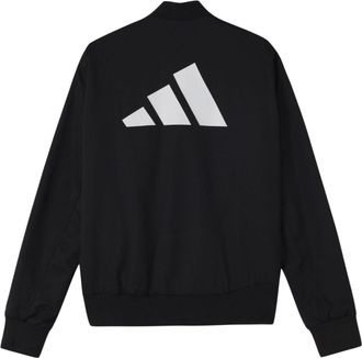 adidas Fi Jkt Wv Bomb Logo Printing Fleece Lined Stay Warm Sports Jacket Black GP0975
