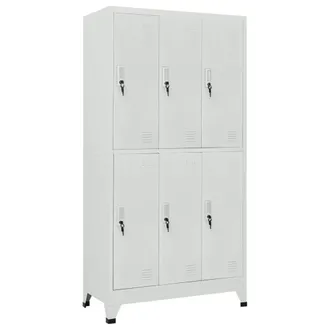 vidaXL Vidaxl - Armadietto A Chiave Con 6 Scomparti In Acciaio 90x45x180 Cm