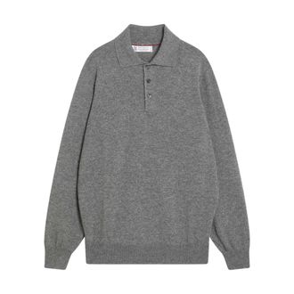 Brunello Cucinelli Stylish Long Sleeve Polo Shirts