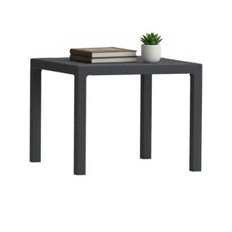 Dmora Mesa De Jard&iacute;n Terrace, Base De Picnic, Mesa De Comedor De Jard&iacute;n, Banco Multiusos Para Exterior, 95x95 H75 Cm, Antracita - Dmora