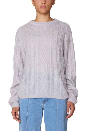 Obey Clothing Isabella Loose Cable Sweater In Nimbus