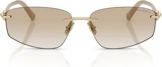 Tiffany & Co. 59mm Irregular Rectangular Sunglasses in Gold /Neutral Gradient Grey at Nordstrom