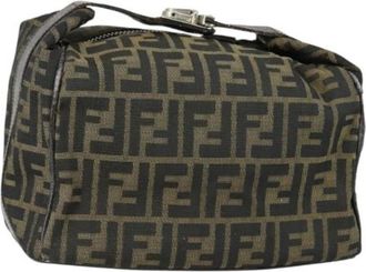 Fendi Pre-owned Handbags, female, Brown, Size: ONE SIZE Pre-owned Canvas Handbag