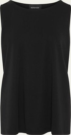 Eskandar A-Line Round-Neck Long Shell Top