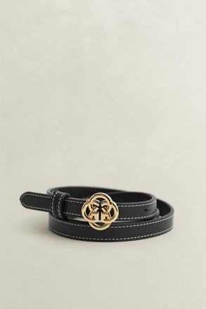 GANT Women Monogram Buckle Leather Belt (100/40) BLACK