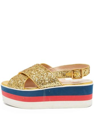Gucci 60mm platform sandals - Gold