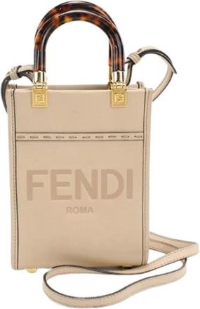 Fendi Pre-owned Vintage Tote Bag - Dames - Vintage Shopper - Beige - ONE Size - Leer - Vintage