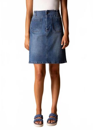 Habitat Stretch Denim Straight Skirt In Medium Wash