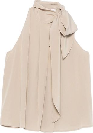 Max Mara Fune Tie-neck Pleated Blouse