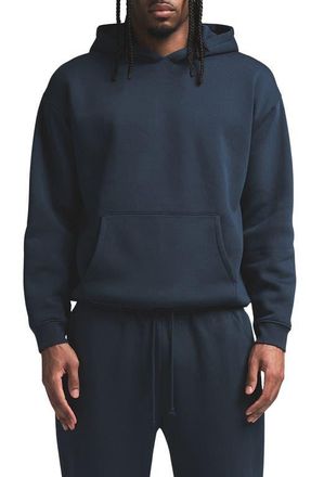 SKIMS FLEECE LOUNGE RELAXED HOODIE in Navy at Nordstrom, Size 4X