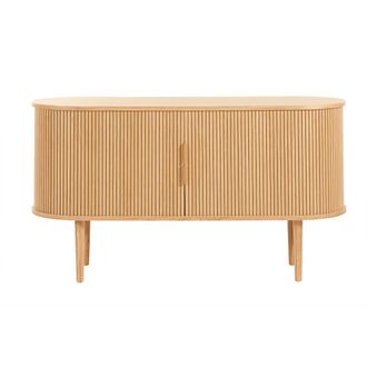 Miliboo Aparador Vintage De Madera Clara De Roble Con 2 Puertas Correderas 138 Cm Epic