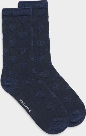 Simons Womens Embossed heart socks