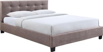 Miliboo Cama 160 X 200 Tela Camel Acolchada Marquise
