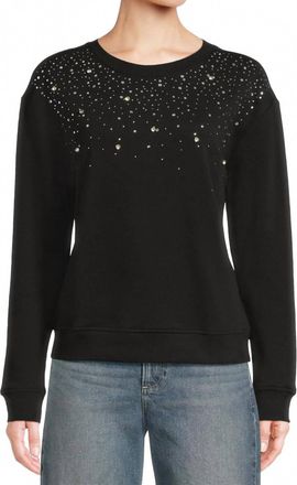 Elliott Lauren Jewel Long Sleeve Sweater In Black