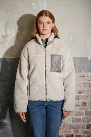 Hailys Pl&uuml;schjacke HAILYS LS P JK Ca44lly, Damen, Gr. XXL, beige, Web, Obermaterial: 100% Polyester, unifarben, Jacken Pl&uuml;schjacke