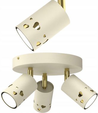 OEM L&aacute;mpara De Techo Infantil Spot Led Beige Sedulka Crudo Oro Gu10