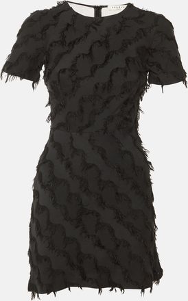 Sandro Black Fringed Cotton & Silk Mini Dress