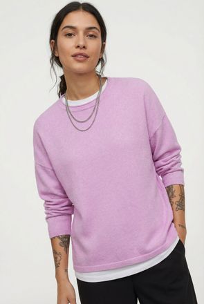 Only Strickpullover ONLY ONLLOYAL AMALIO LIFE LS O-NECK KNT NOOS, Damen, Gr. XL, super pink detail:melange, Strick, Obermaterial: 80% Polyester, 20% Nylon,