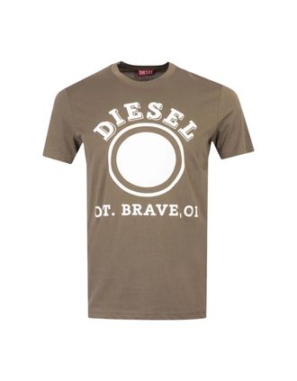 Diesel Mens Diesel 1976 Varsity Logo Ivy Green T-Shirt - Tan - Size: 36