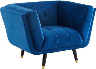 Vente-Unique Sill&oacute;n SAMANTHA II de terciopelo - Azul noche