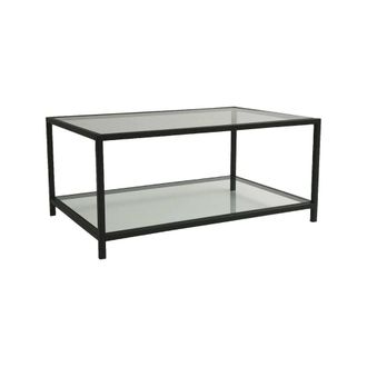 Dmora Mesa de centro de metal gris topo 90x60x40h cm