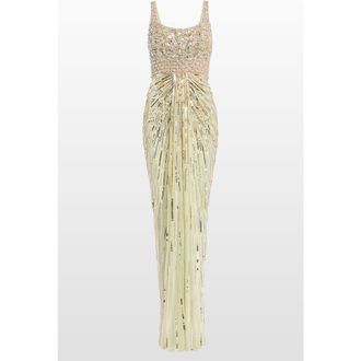 Jenny Packham Elixir Sequin-Embellished Maxi Dress in Gentle Green at Nordstrom, Size 14 Uk